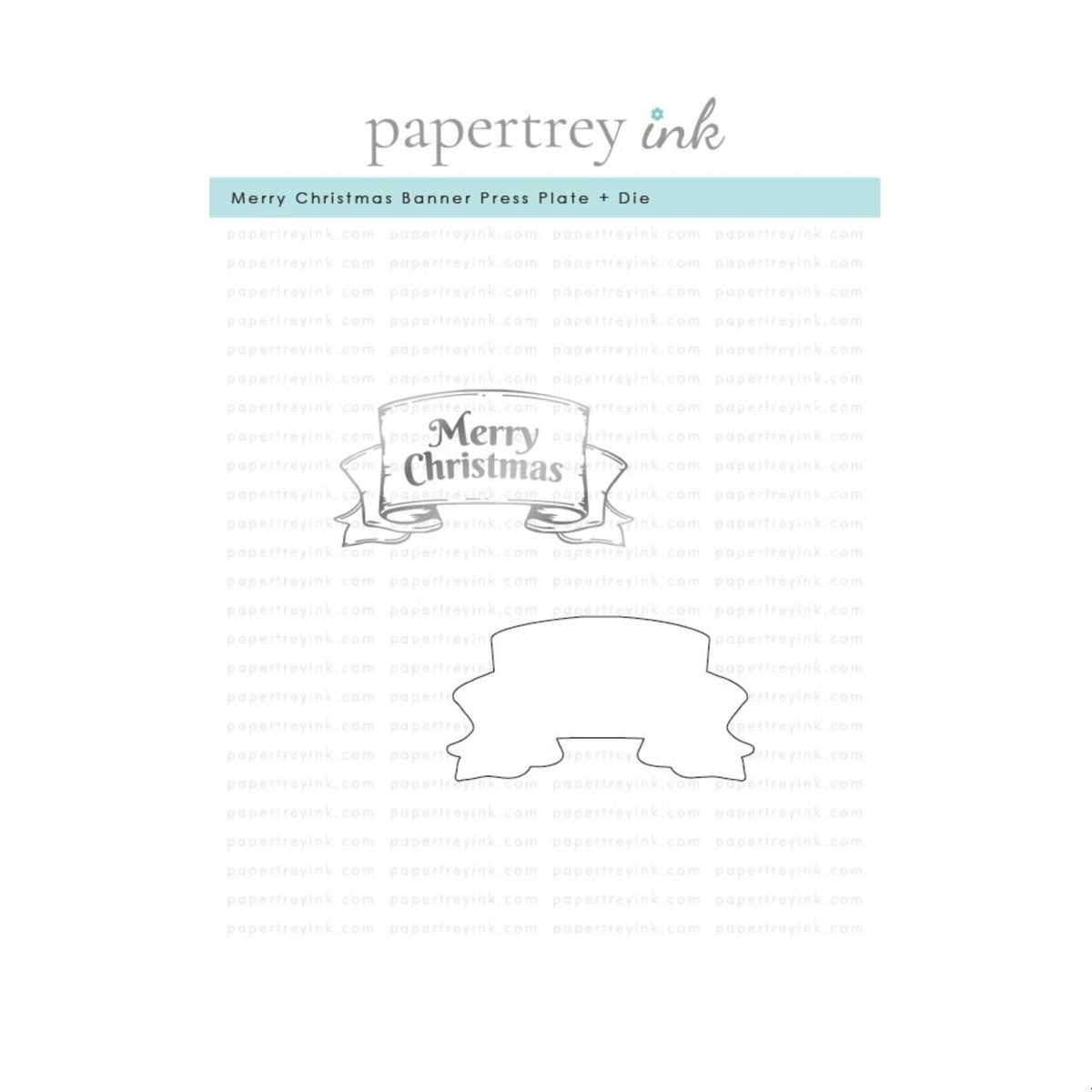 Papertrey Ink Merry Christmas Banner Press Plate and Coordinating Die Set ptif-0055