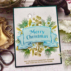 Papertrey Ink Merry Christmas Banner Stencils-0118 greenery christmas card