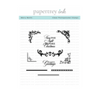 Papertrey Ink Merry Motifs Clear Stamp Die and Hot Foil Plate Set image 1
