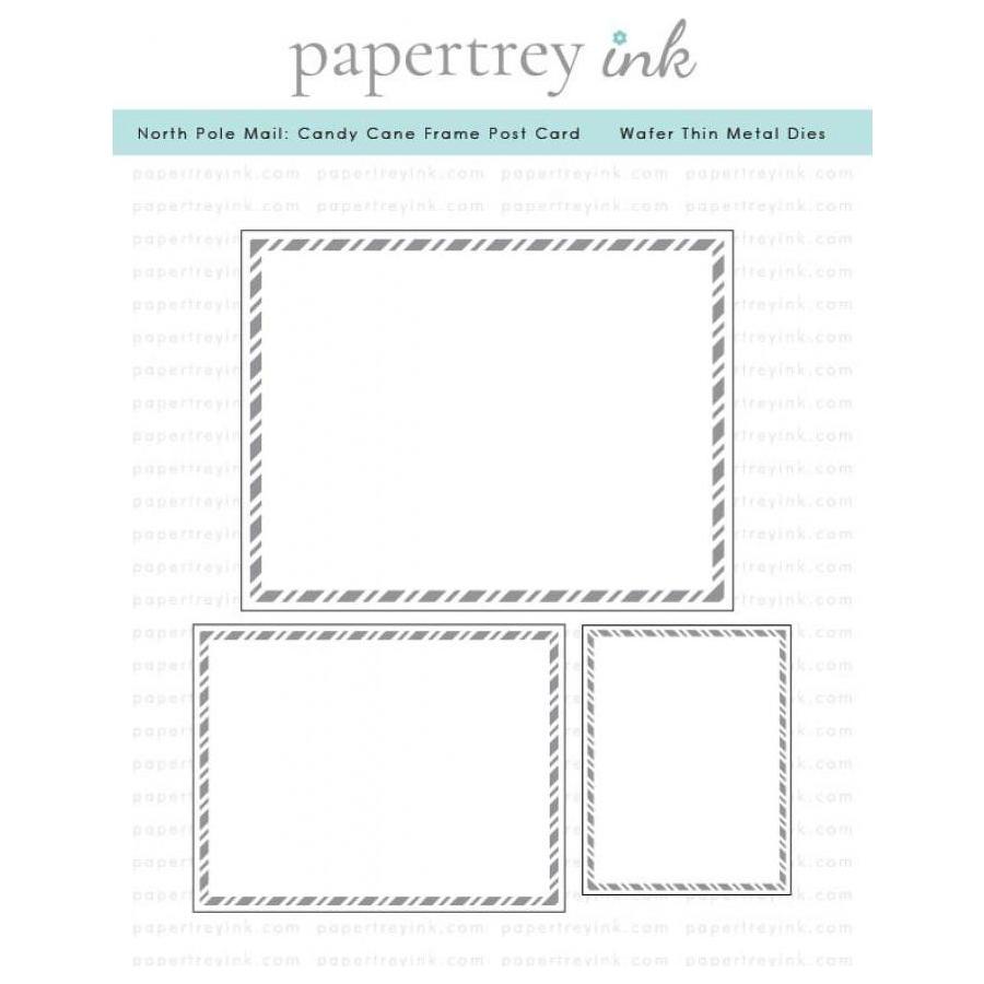 Papertrey Ink North Pole Mail Candy Cane Frame Post Card Dies pti-0847