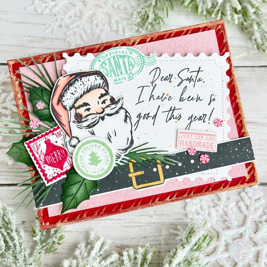 Papertrey Ink North Pole Mail Candy Cane Frame Post Card Dies pti-0847 peppermints