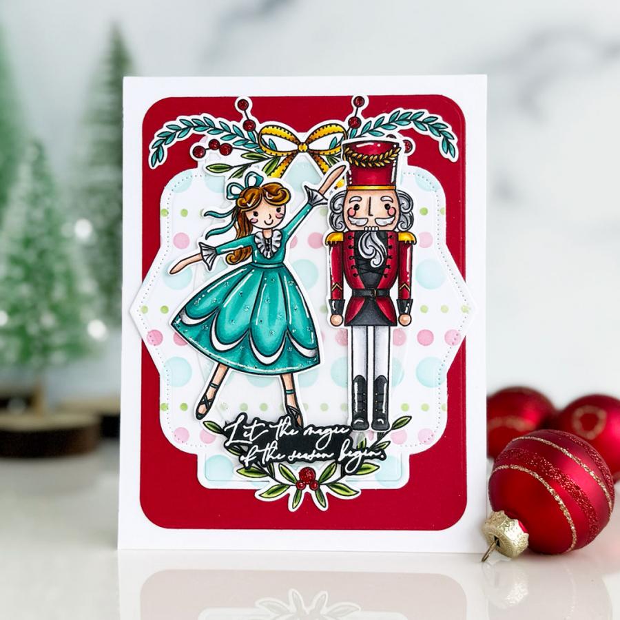 Papertrey Ink Nutcracker Magic Clear Stamp and Die Set dots