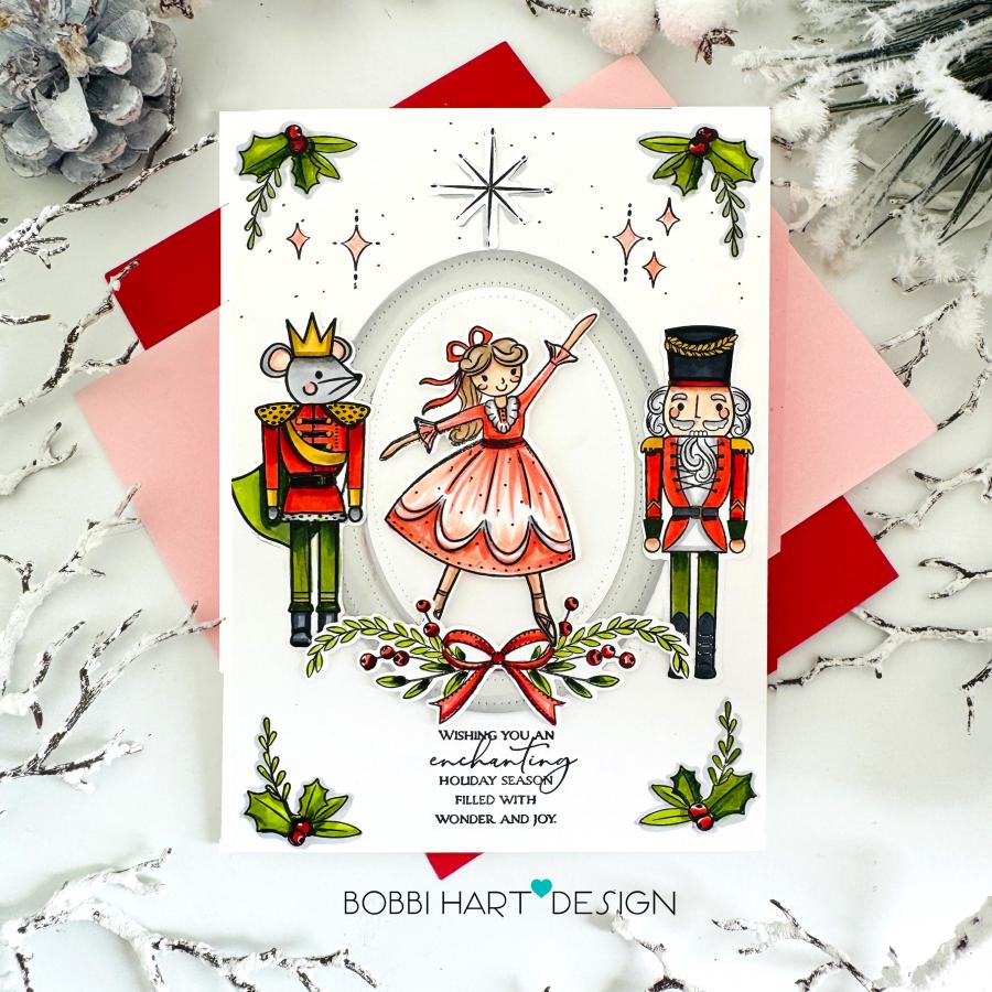 Papertrey Ink Nutcracker Magic Clear Stamp and Die Set greenery