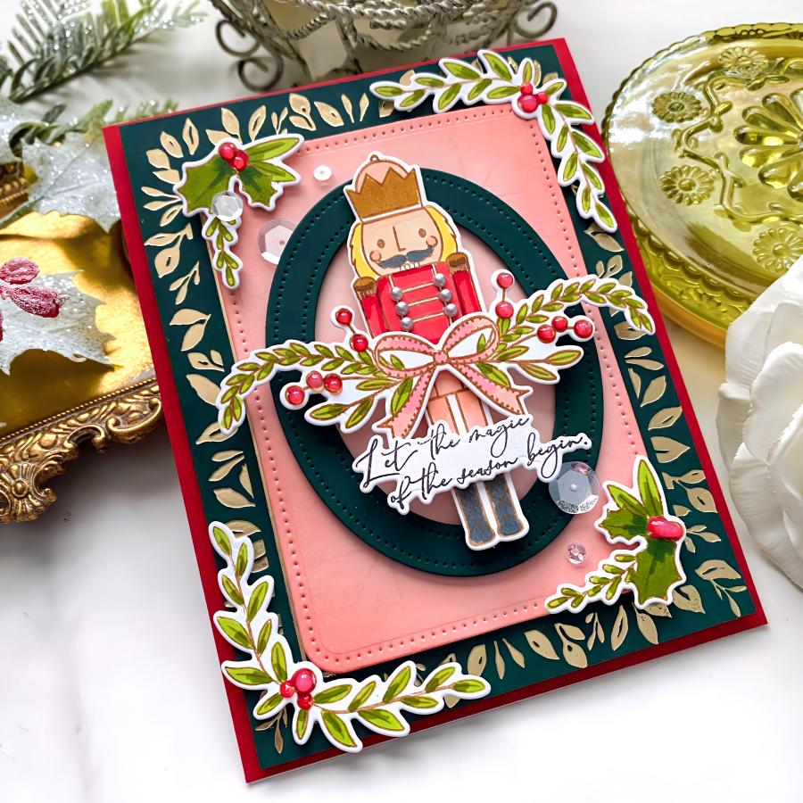 Papertrey Ink Nutcracker Magic Dies pti-0999 greenery