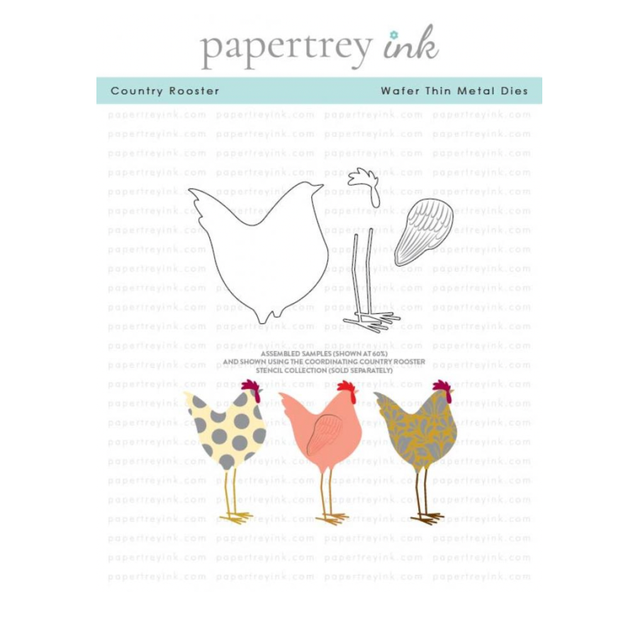 Papertrey Ink Papertrey Ink Country Rooster Die and Stencil Set image 