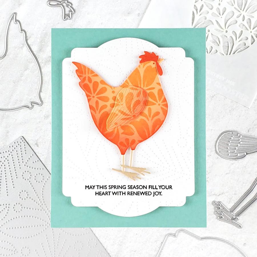 Papertrey Ink Papertrey Ink Country Rooster Die and Stencil Set joy