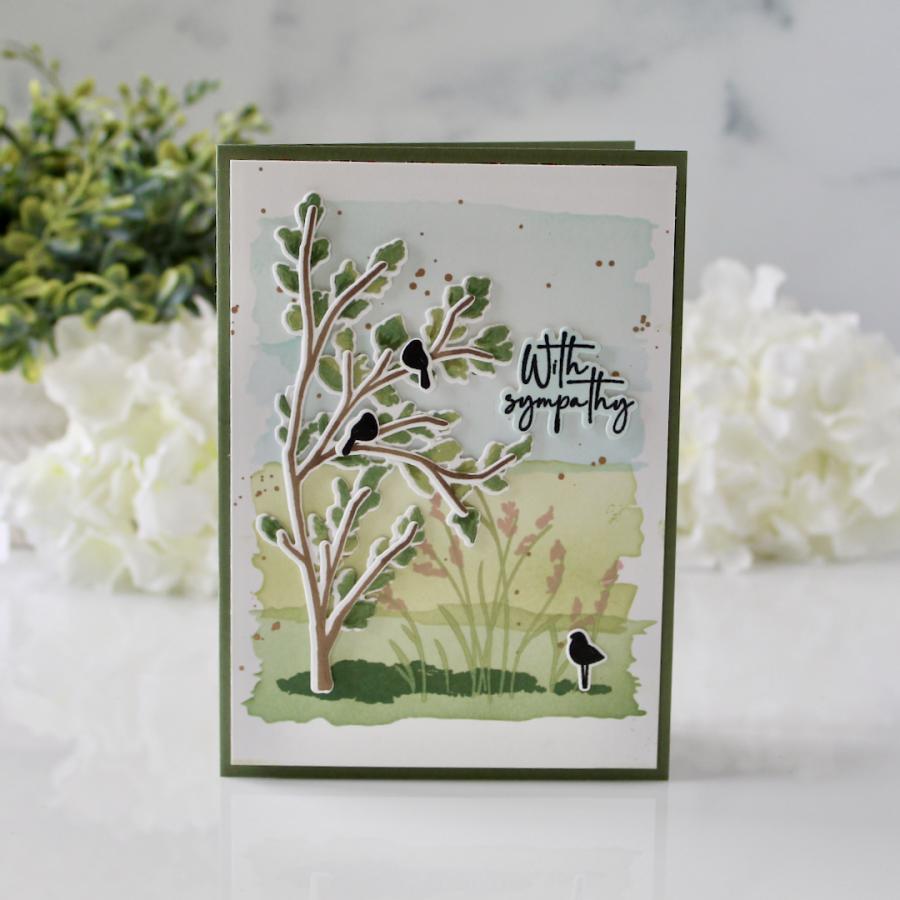 Papertrey Ink Peaceful Meadow Clear Stamp and Die Set birds