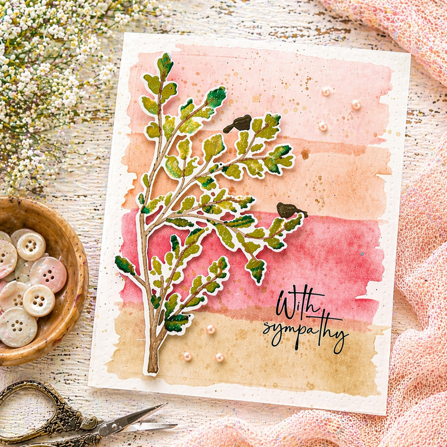 Papertrey Ink Peaceful Meadow Clear Stamp and Die Set with sympathy