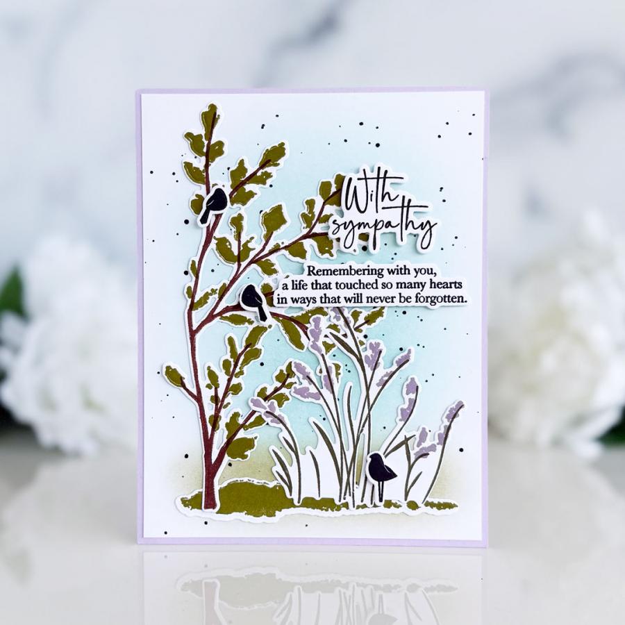  Papertrey Ink Peaceful Meadow Clear Stamps 1697 thinking of you with sympathy