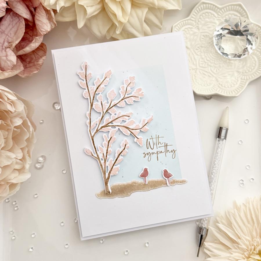 Papertrey Ink Peaceful Meadow Dies pti- 1079 with sympathy birds
