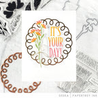 Papertrey Ink Perfectly Coiled Circle Hot Foil Plate ptif-0033 flowers