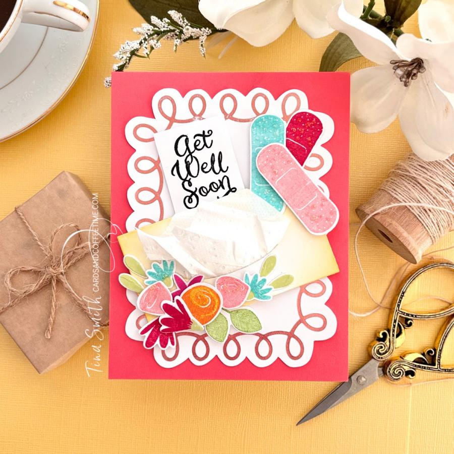 Papertrey Ink Perfectly Coiled Rectangle Hot Foil Plate ptif-0034 bandages