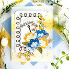Papertrey Ink Perfectly Coiled Rectangle Hot Foil Plate ptif-0034 best wishes