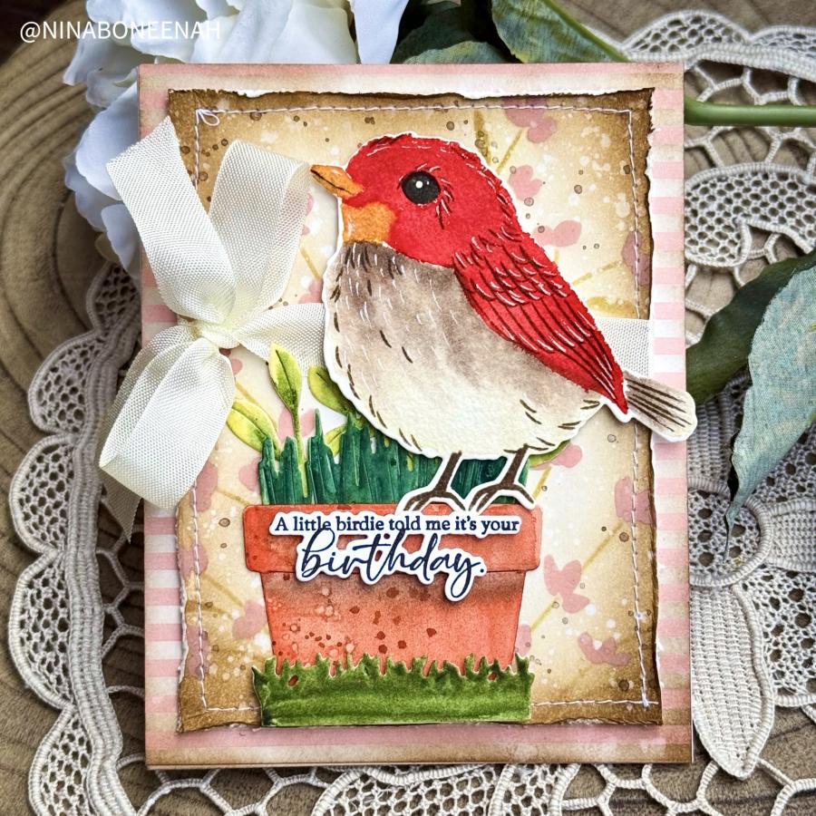 Papertrey Ink Perfectly Potted Dies pti-0987 red