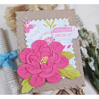 Papertrey Ink Postage Stencils - 0108 big pink flower amazing day card