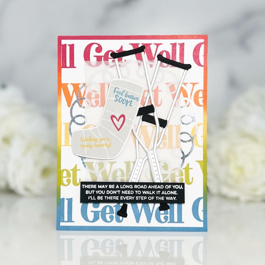 Papertrey Ink Praying for You Sentiments Clear Stamps 1620 rainbow
