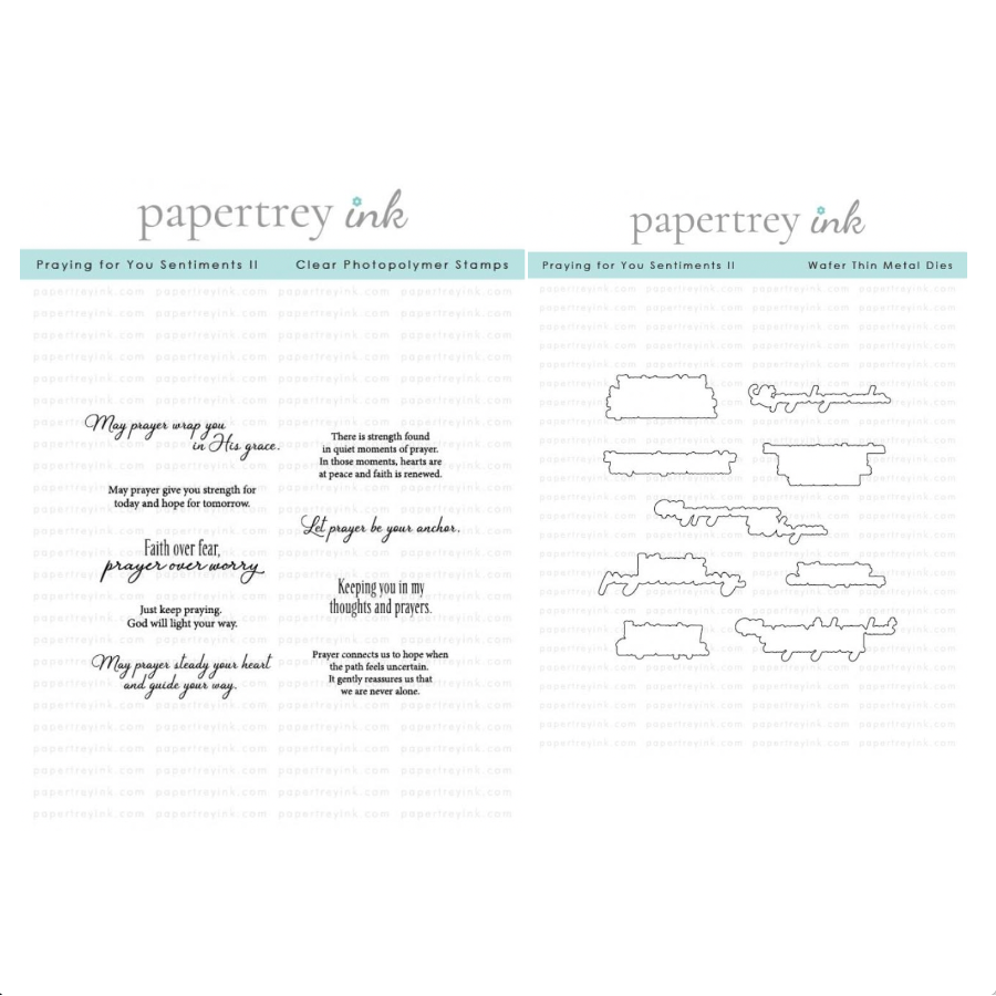 Papertrey Ink Praying for You Sentiments II Clear Stamp and Die Set