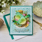 Papertrey Ink Praying for You Sentiments II Clear Stamp and Die Set green flowers