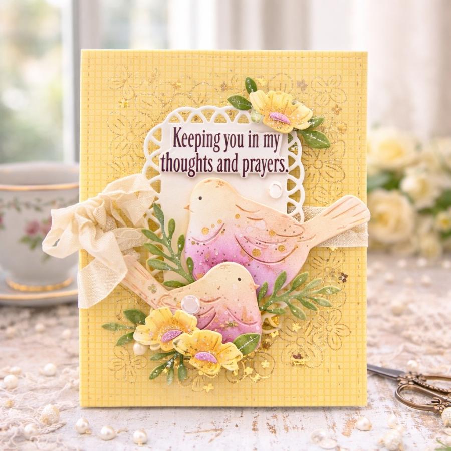 Papertrey Ink Praying for You Sentiments II Dies pti-1068 little birds