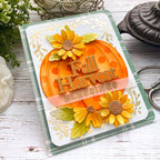 Papertrey Ink Pumpkin Slices and Pumpkin Slices Stitched Set flowers