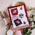 Papertrey Ink Quilt It Baby Dies pti-1093 red white blue stars stripes usa card