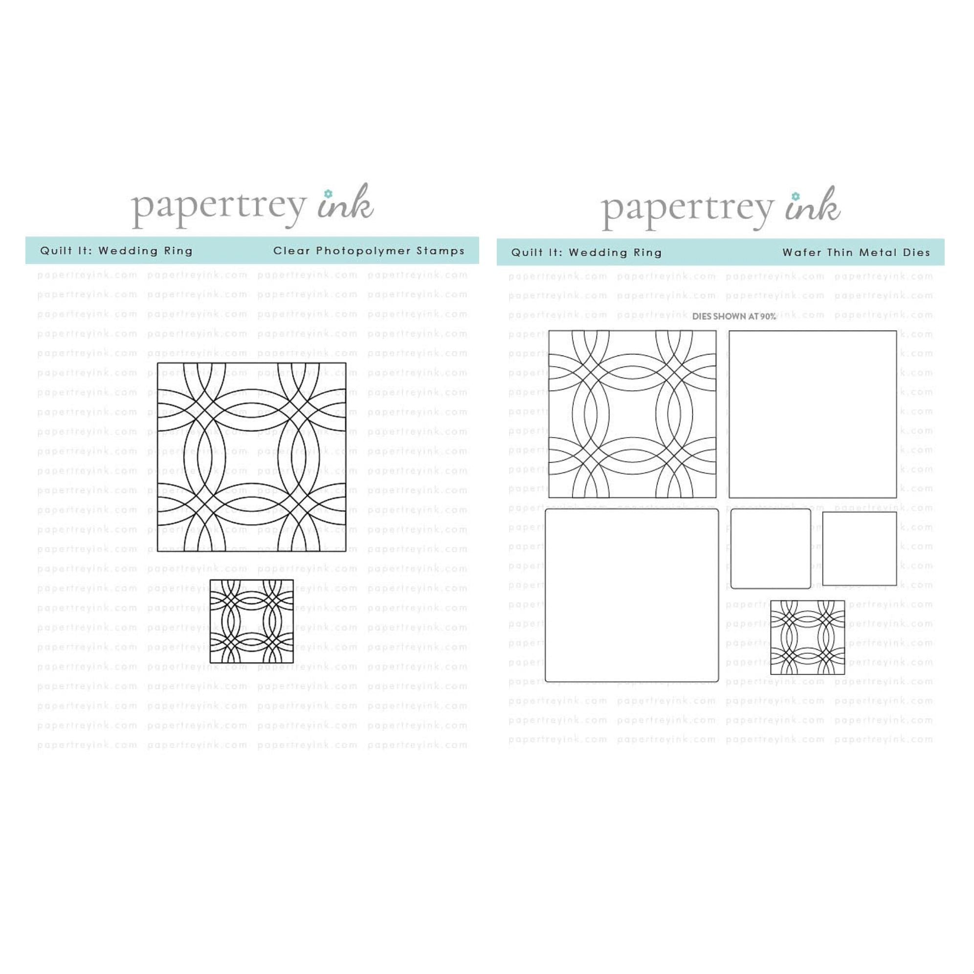 Papertrey Ink Quilt It Wedding Ring Clear Stamp and Die Set