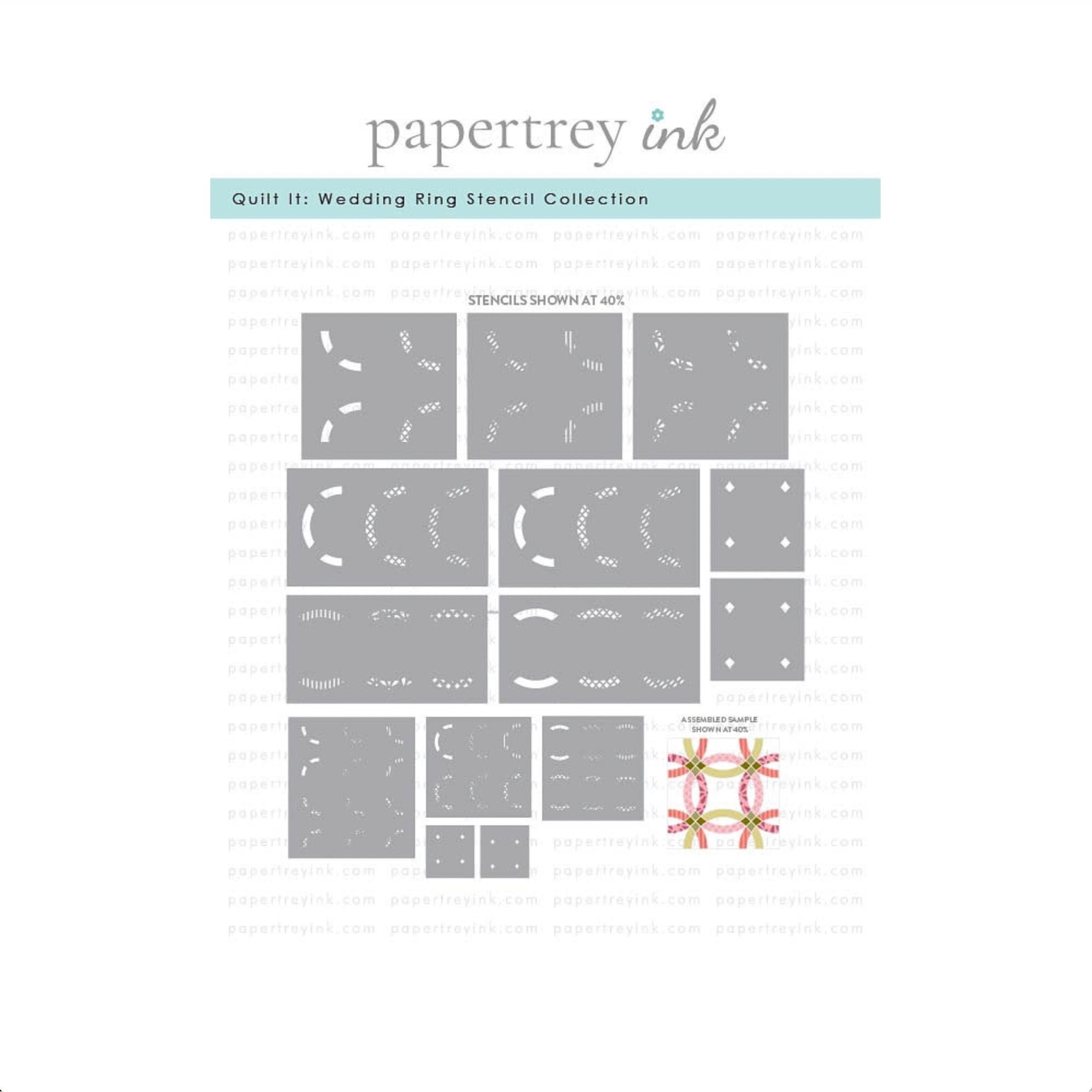 Papertrey Ink Quilt It Wedding Ring Stencils -0112