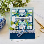 Papertrey Ink Quilt It Wedding Ring Stencils -0112 forever thankful card