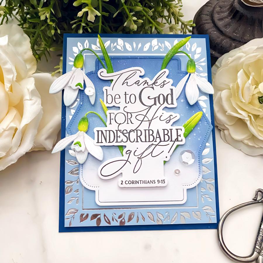 Papertrey Ink Reflections 2 Corinthians Clear Stamp and Die Set flowers