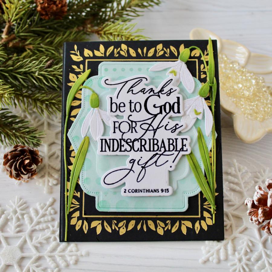 Papertrey Ink Reflections 2 Corinthians Clear Stamp and Die Set thanks