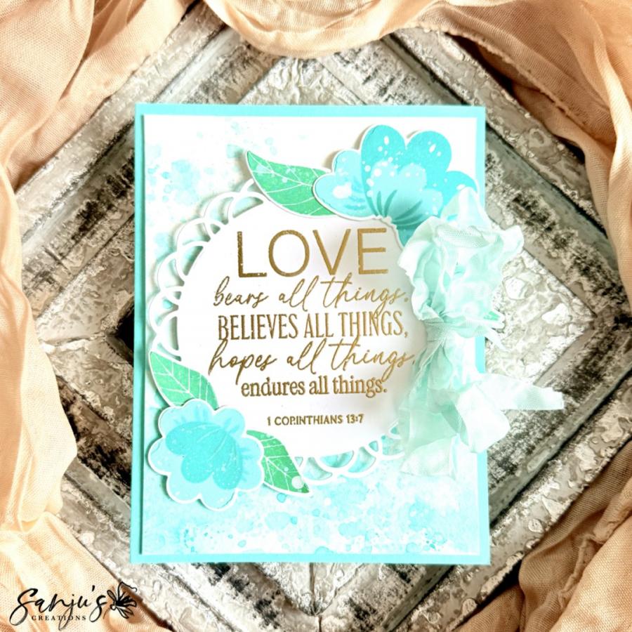 Papertrey Ink Reflections December Clear Stamp and Die Set love