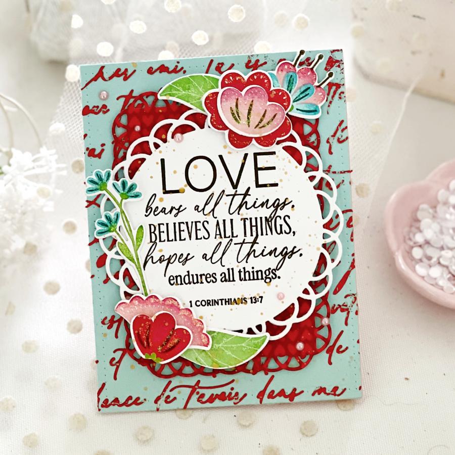 Papertrey Ink Reflections December Clear Stamps 1622 flowers