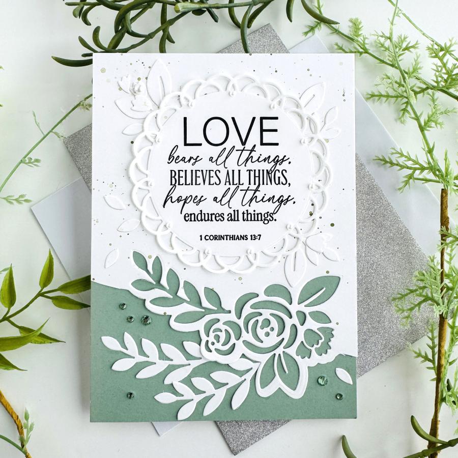 Papertrey Ink Reflections December Clear Stamps 1622 roses
