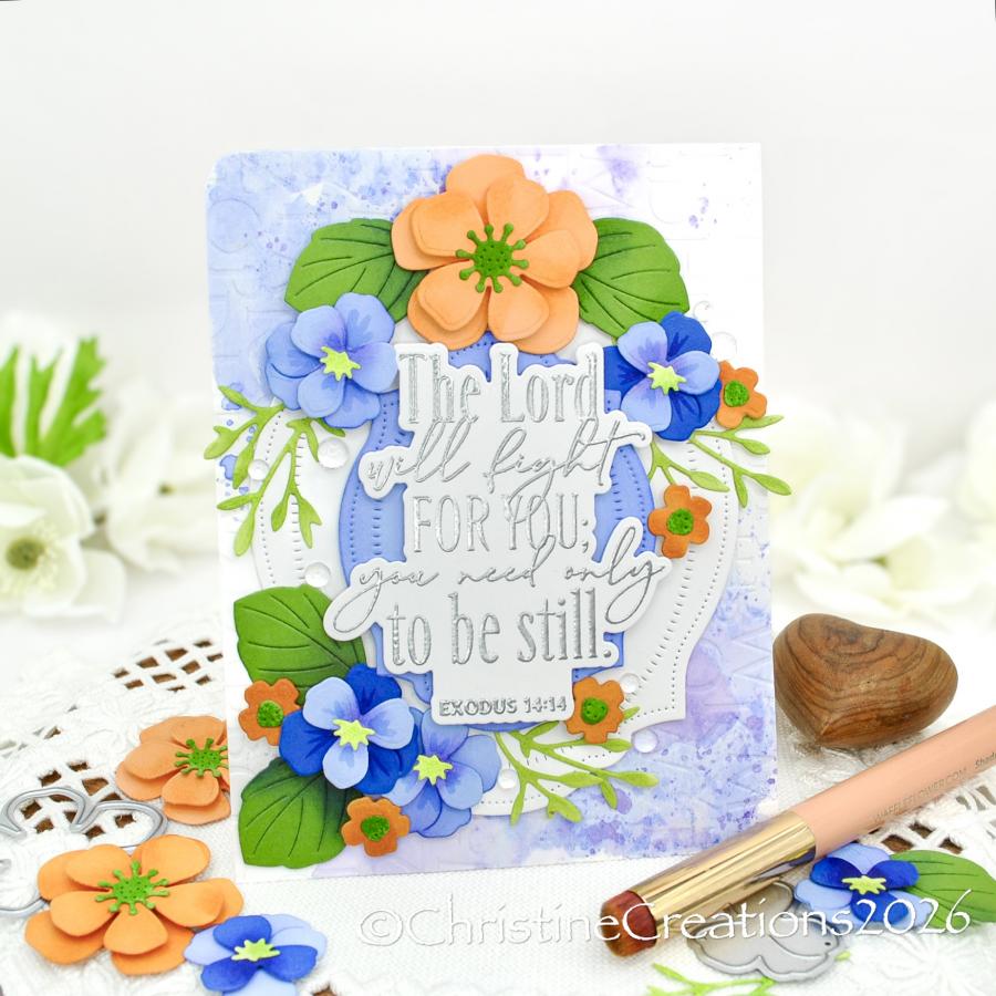 Papertrey Ink Reflections Exodus 14 Clear Stamp 1701 pansies