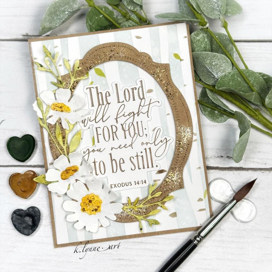 Papertrey Ink Reflections Exodus 14 Dies pti-1083 gold frame