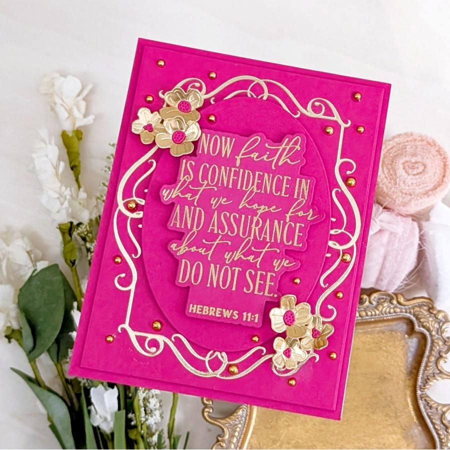 Papertrey Ink  Reflections Hebrews 11 Dies pti-1060 bright pink