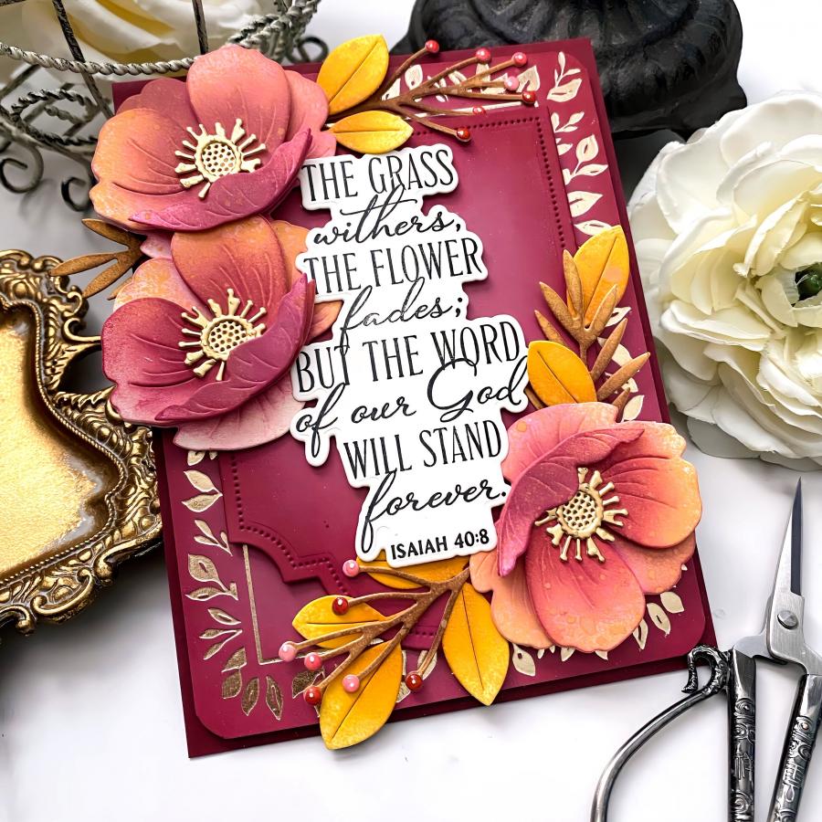 Papertrey Ink Reflections Isaiah 40 Dies pti-1034 flowers