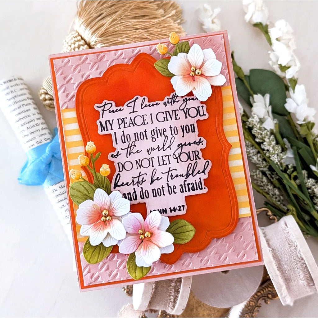 Papertrey Ink Reflections John 14 Dies pti-1134 white flowers card