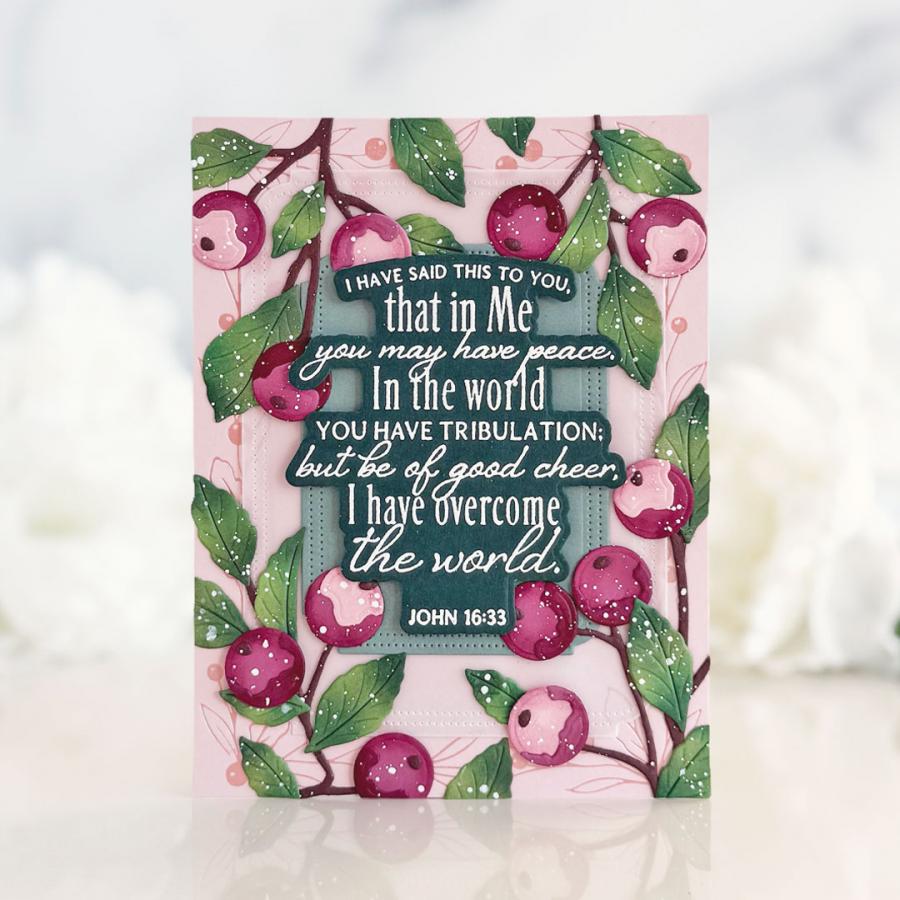 Papertrey Ink Reflections John 16 Clear Stamp and Die Set berries