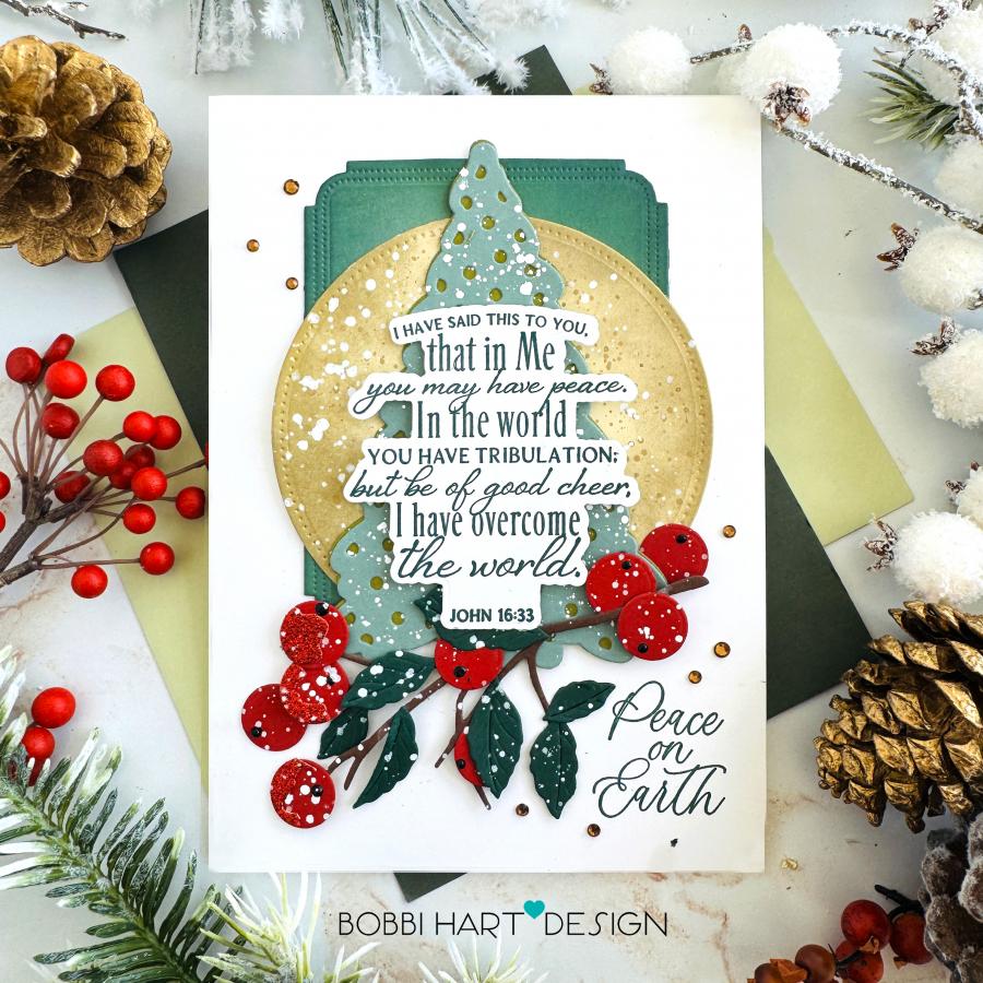 Papertrey Ink Reflections John 16 Clear Stamp and Die Set peace on earth