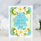Papertrey Ink Reflections John 1:4 Clear Stamp 1716 yellow flowers green leaves card