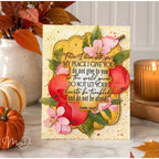 Papertrey Ink Reflections John 1:4 Clear Stamp and Die Set pink flowers card