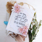 Papertrey Ink Reflections John 1:4 Dies pti-1111 pink flowers speckled card