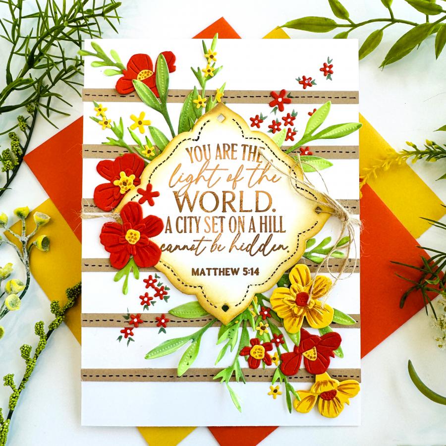 Papertrey Ink Reflections Matthew 5 Clear Stamp and Die Set flowers