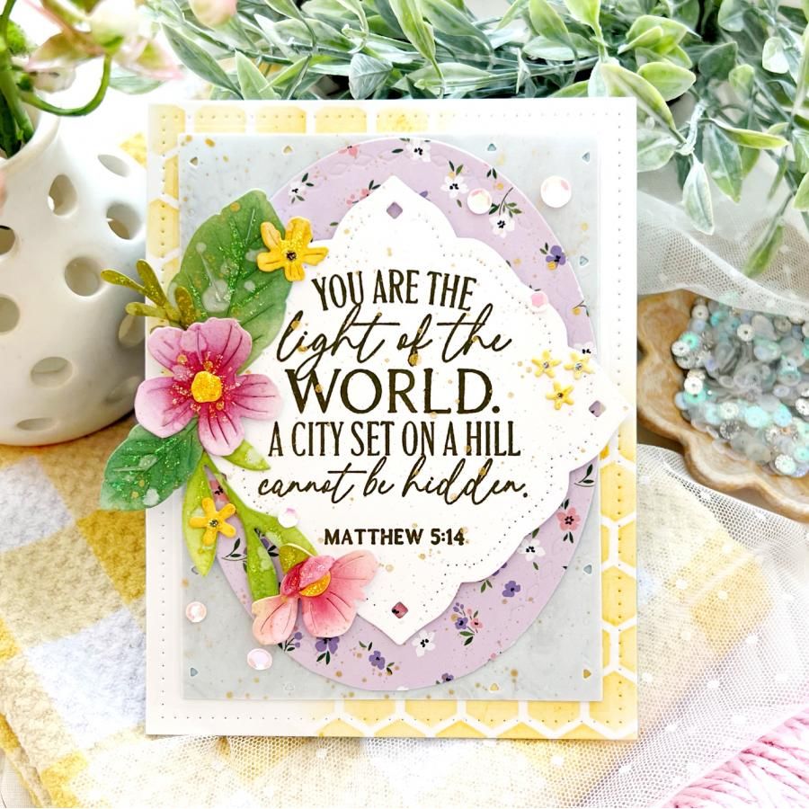 Papertrey Ink Reflections Matthew 5 Clear Stamp and Die Set purple