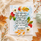 Papertrey Ink Reflections Matthew 6 Clear Stamp and Die Set white flowers card