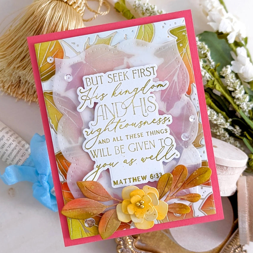 Papertrey Ink Reflections Matthew 6 Dies pti-1122 autumn greenery card