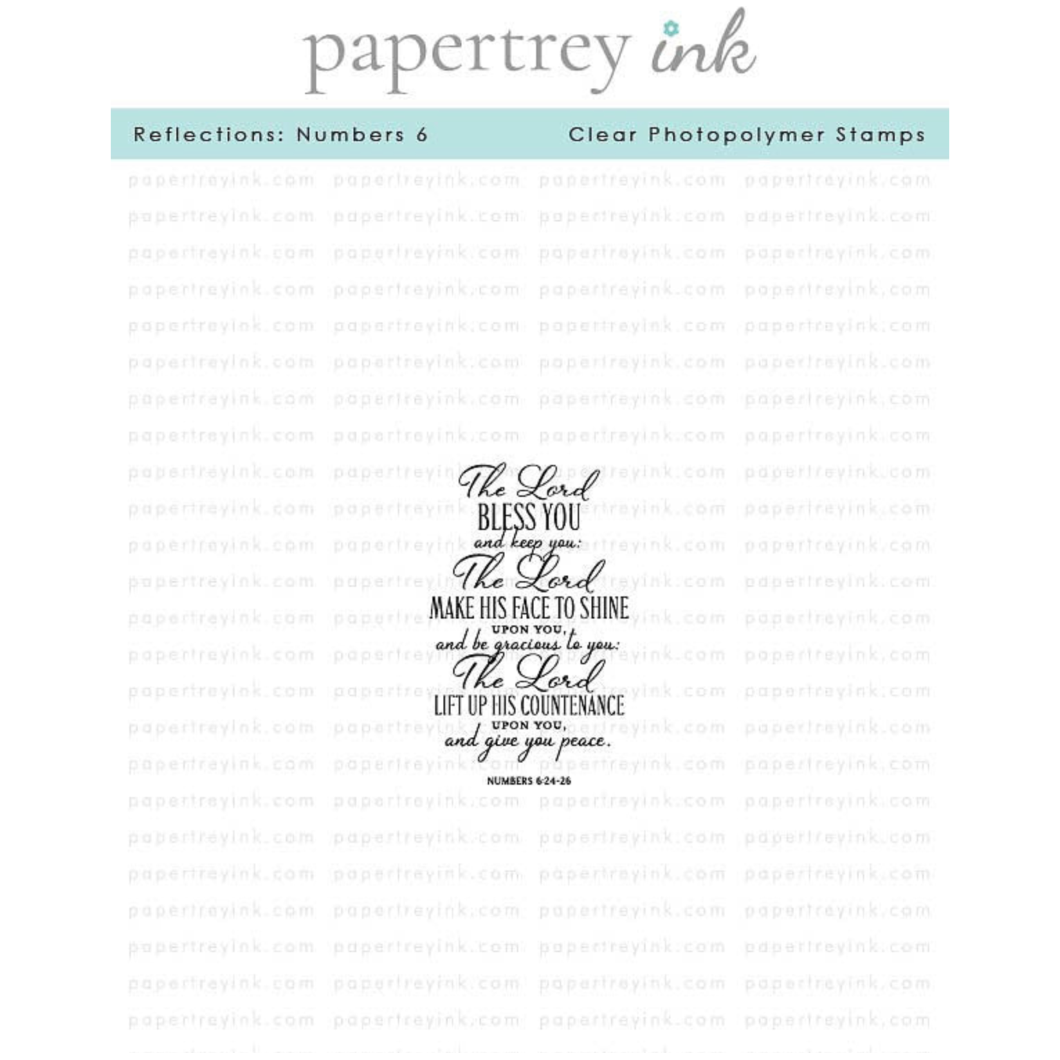 Papertrey Ink Reflections Numbers 6 Clear Stamp 1637