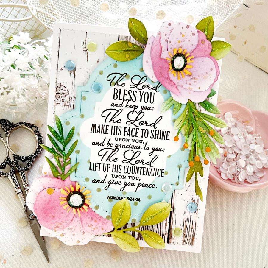 Papertrey Ink Reflections Numbers 6 Clear Stamp 1637 bless you