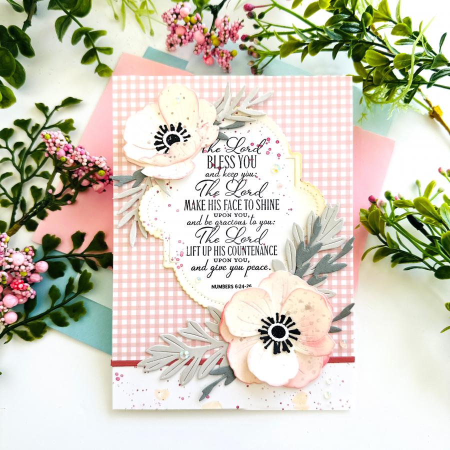 Papertrey Ink Reflections Numbers 6 Clear Stamp 1637 flowers